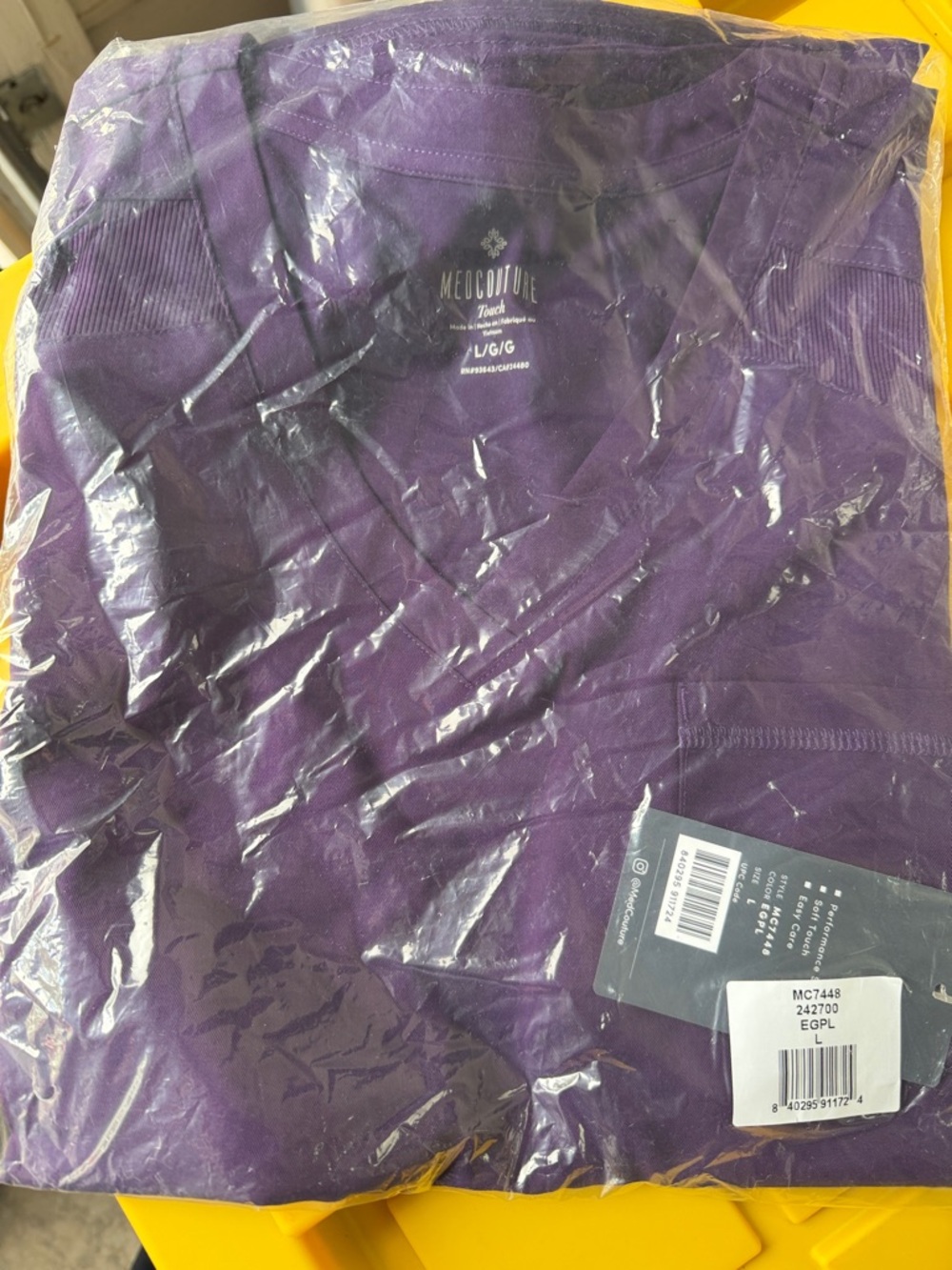 Med Couture Purple Scrub top. Size Large and bottoms Large